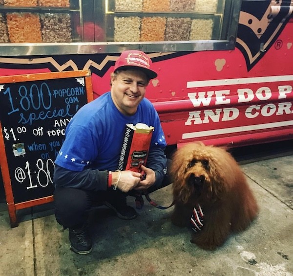 upper west side popcorn guy and dog