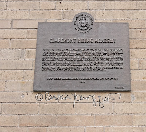 claremont riding academy plaque