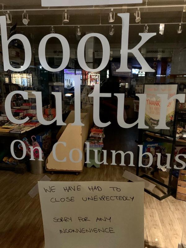 Book Culture on Columbus Closes