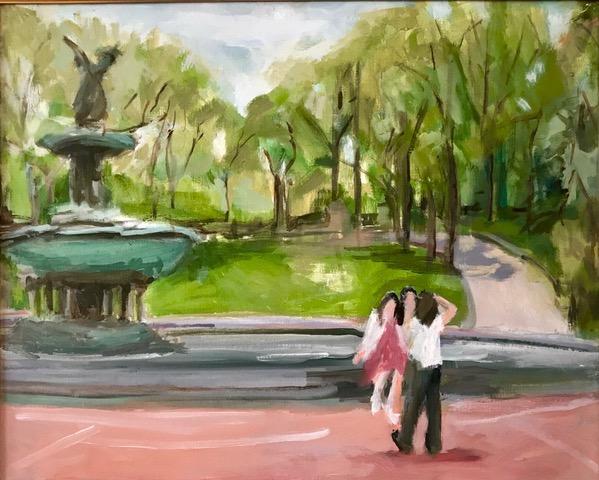 Water color painting central park nyc