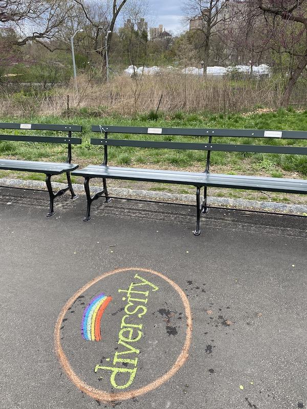 Central Park chalk art easter