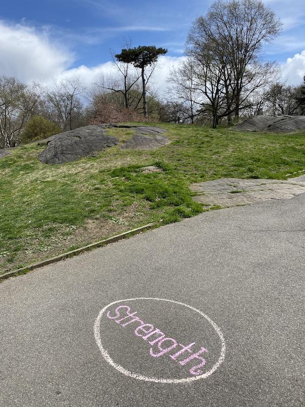 central park chalk art easter egg hunt