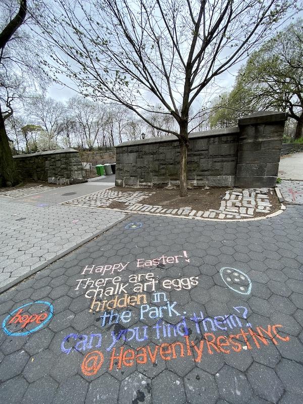 chalk art easter egg hunt Central Park