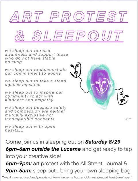 art protest and sleepout