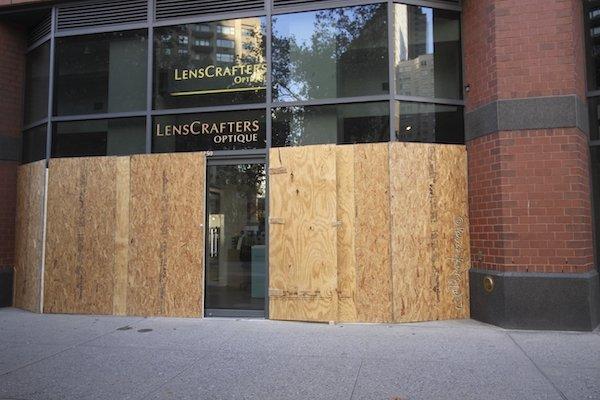NYC stores boarded up