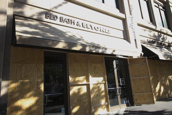 Bed Bath Beyond boards up for election day