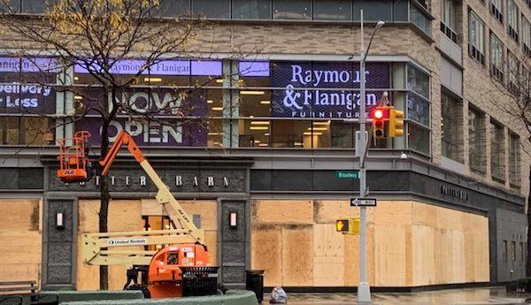 Department stores boarded up