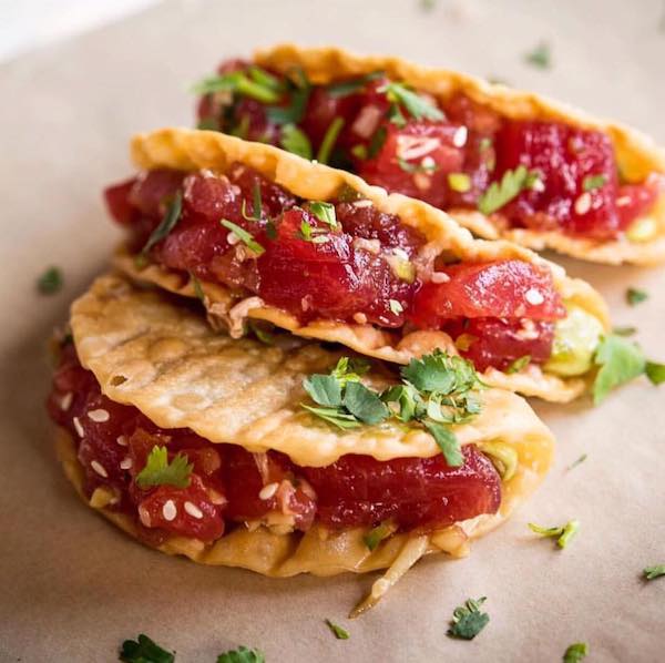tuna tartare tacos