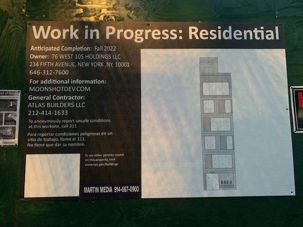 apartment building 76 West 105th Street