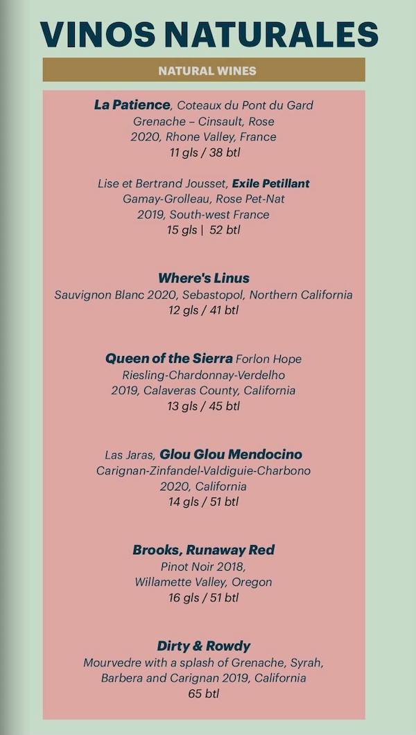 vinos natural wines