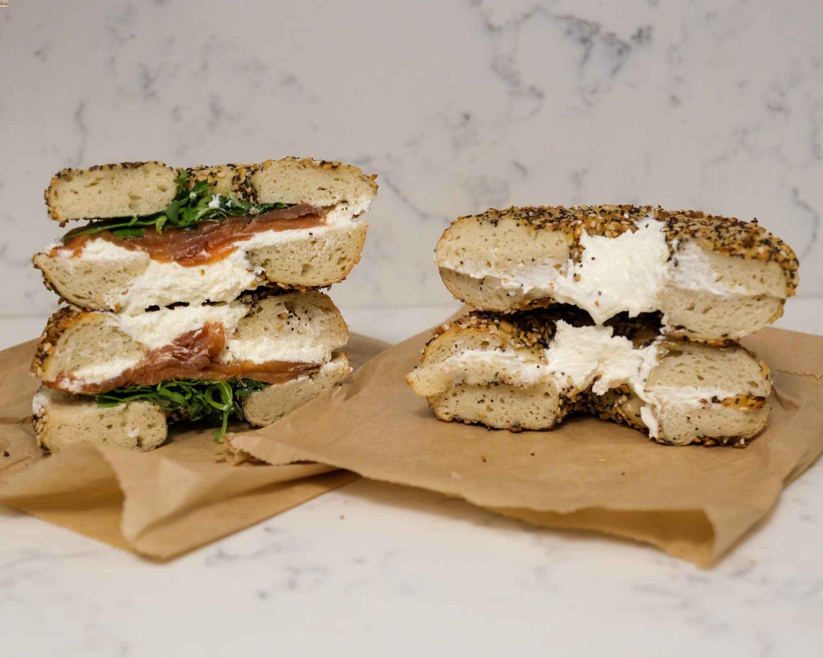 modern bread bagel everything bagel