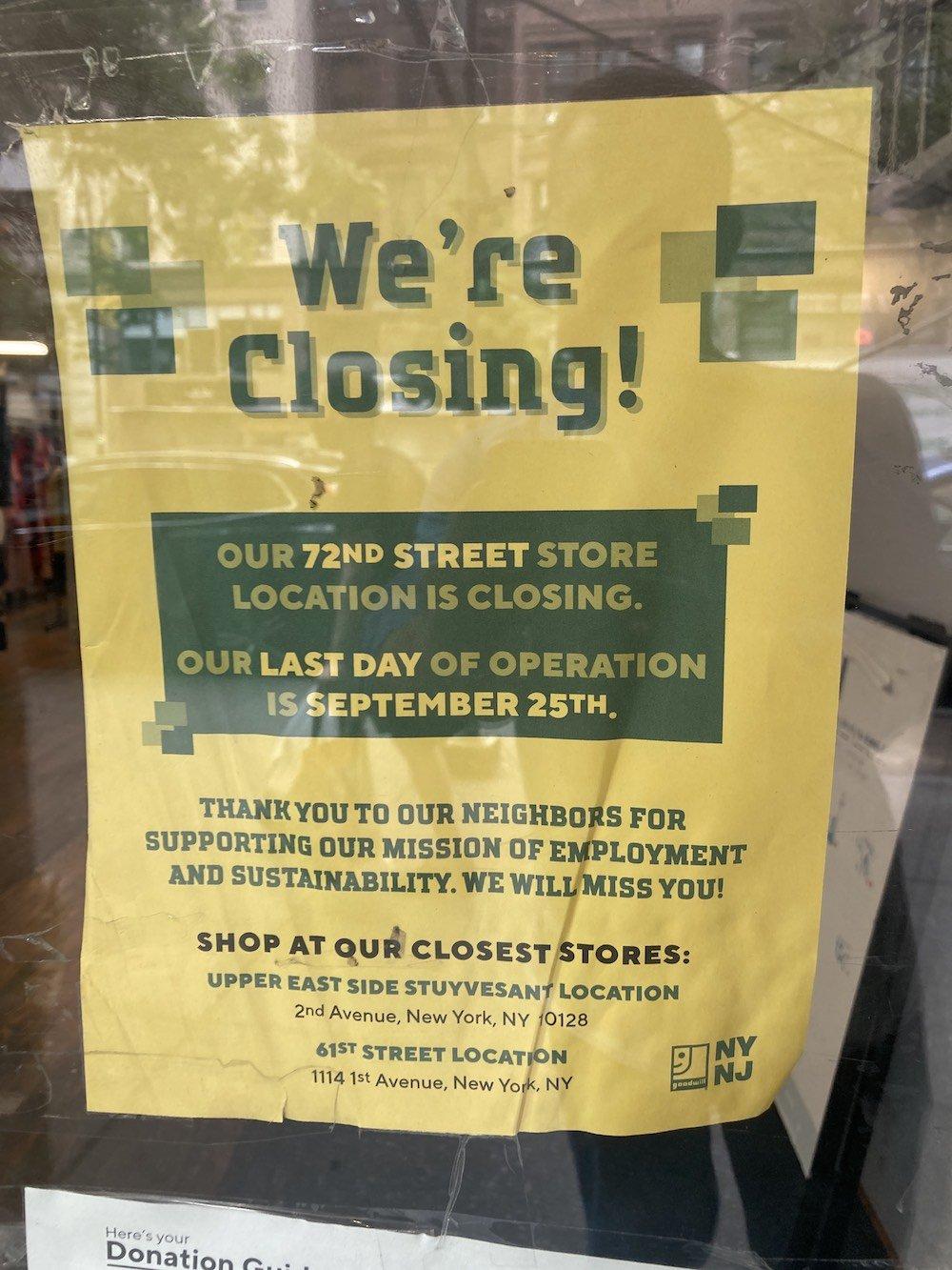 UWS Goodwill closing