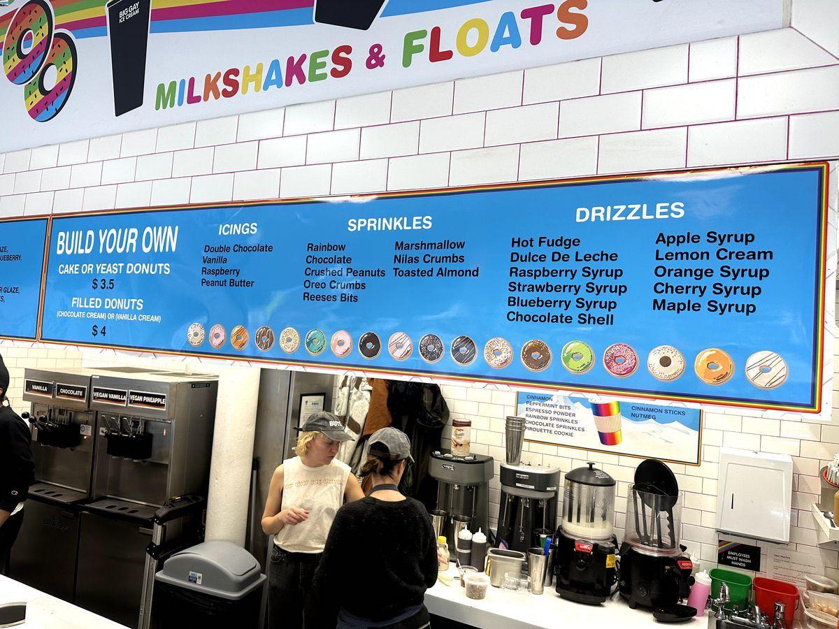 rainbow donuts menu