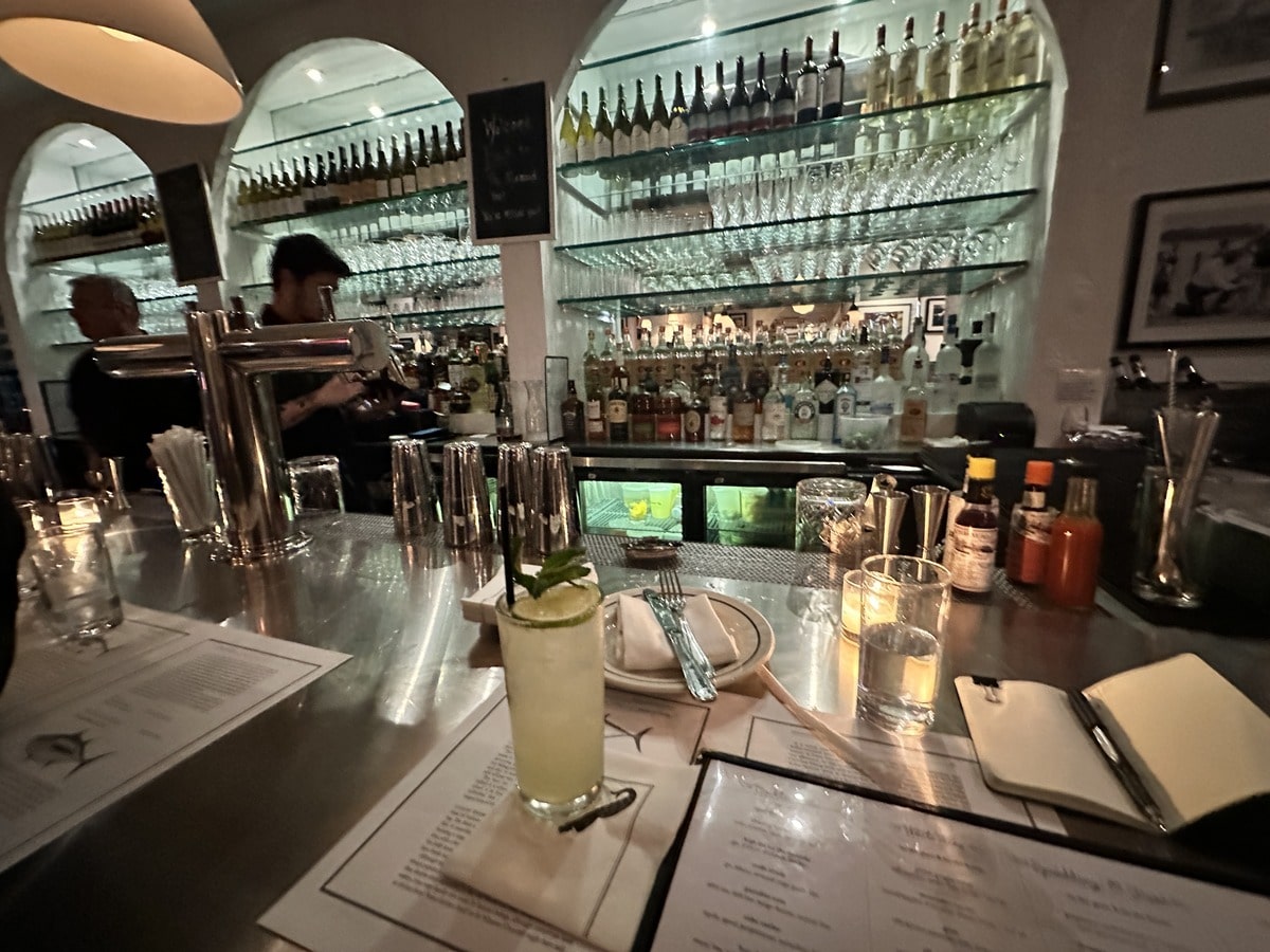 Enjoying a Mojito at the bar