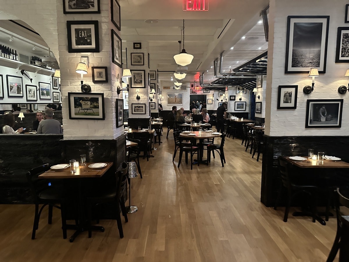 View of dining room from bar