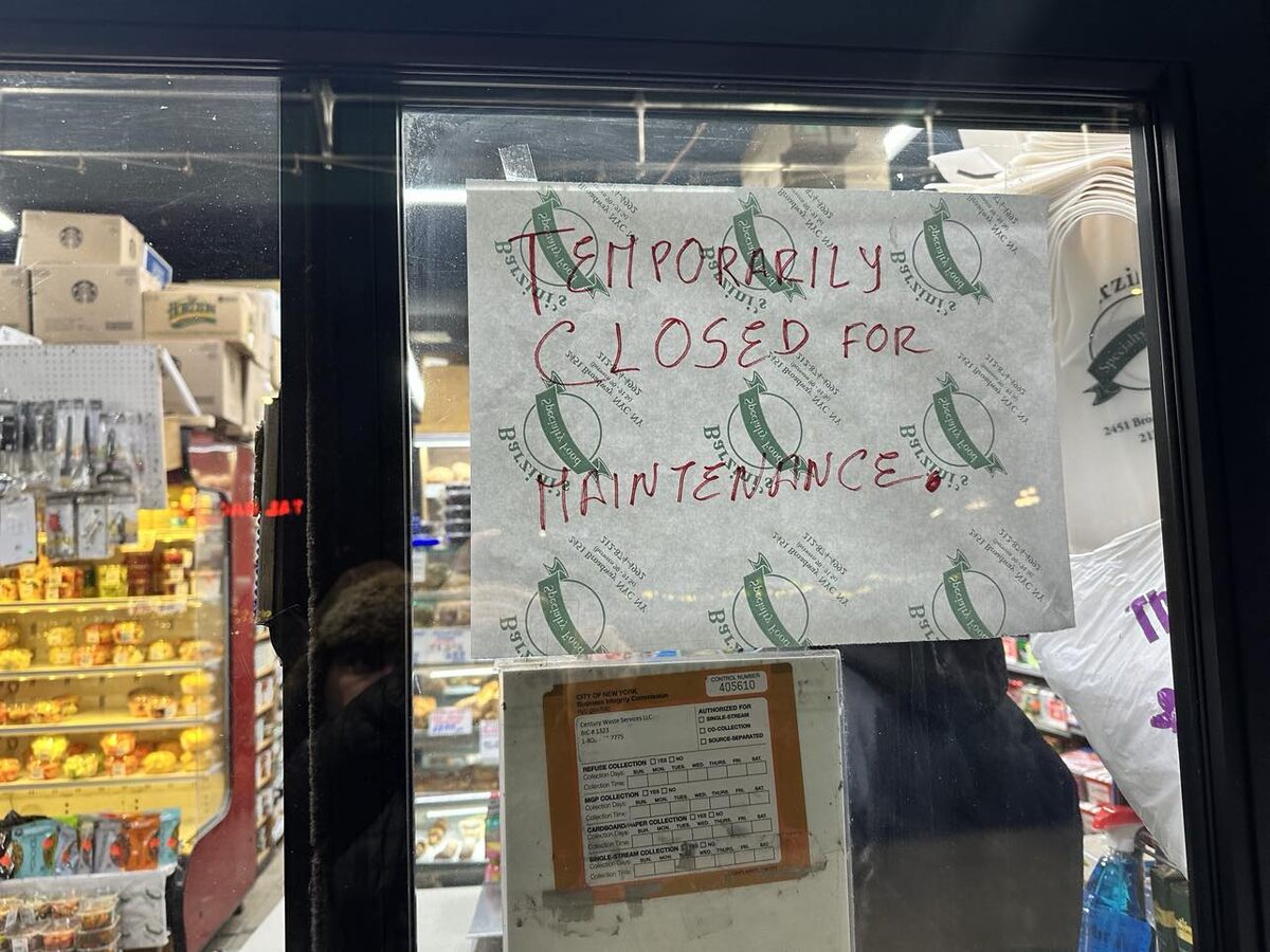 Barzini's sign temporarily closed for maintenance