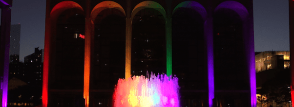 Lincoln Center Honors Pride with Rainbow Light Installation