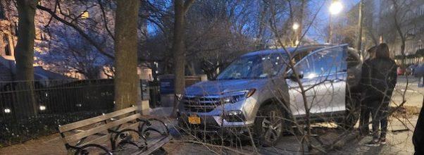 Guy Drives Onto Sidewalk