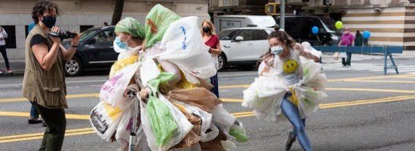 Dancing on the Street with Plastic Bags