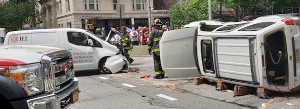 Car Flips on 90th and Broadway