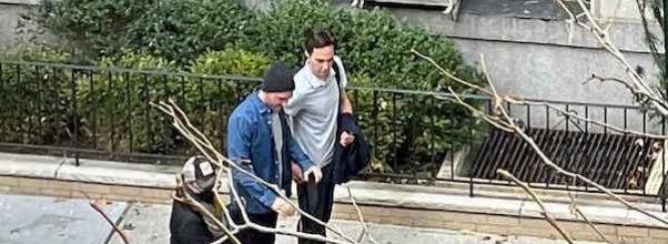 Jim Parsons, Ben Aldridge Spotted Filming on West End Ave