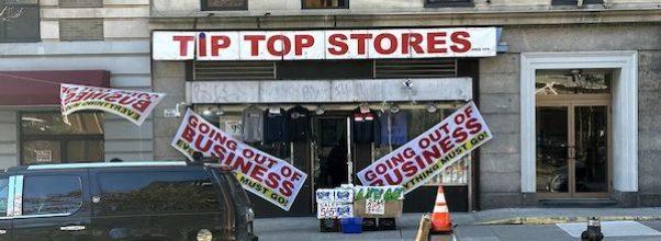 Tip Top Stores Closes on Broadway