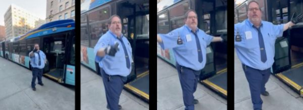 VIDEO: Bus Driver Aggressively Shoves Pedestrian During Confrontation