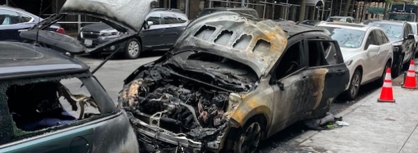 Car Burnt To a Crisp on Quiet UWS Side Street