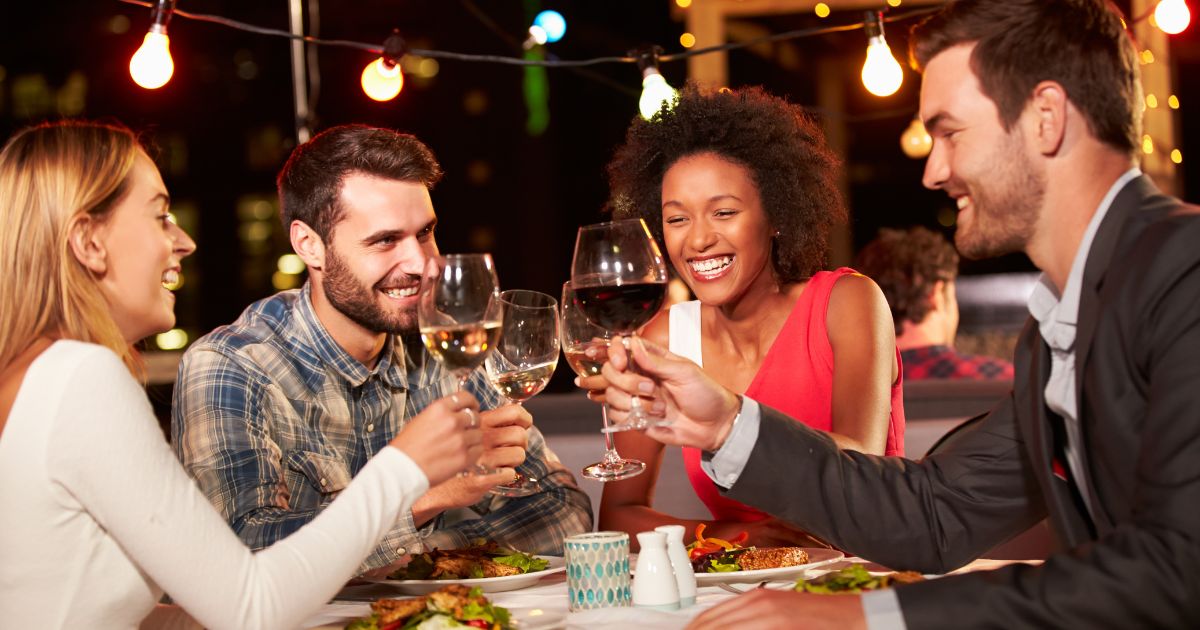 attractive people dining